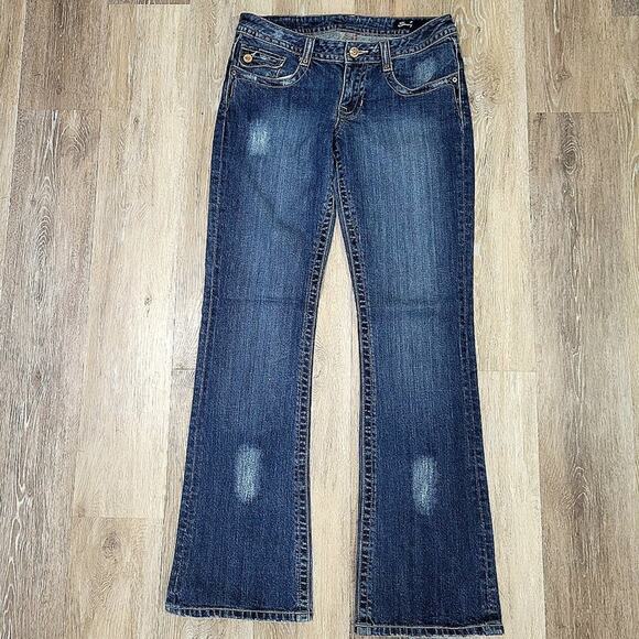 SEVEN7 Premium Denim Distressed Flare Leg Jeans 30 - Picture 3 of 10